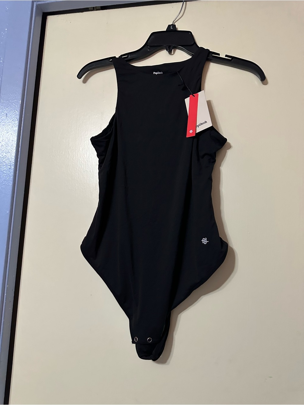 Black Popflex High-Neck One-Piece for Women